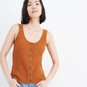 Ribbed button front madewell sweater tank